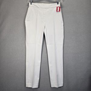 Spanx Sz M Tall On-The-Go Slim Straight Pant Classic White